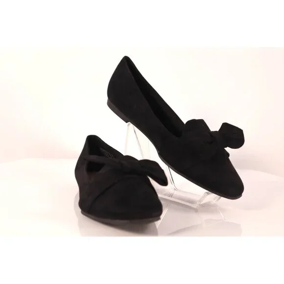 Christian Siriano by women's Black Suede Bow Loafers Flats Size 6.5 - Picture 4 of 8